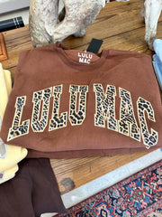 LuLu Mac Sweatshirt = Brown w Leopard Girlie Girl / LuLu Mac Sweatshirt