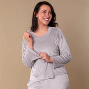 Luxe Lounge Pajama Top | Soft Grey Amanda Blu Lounge Wear