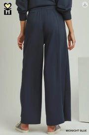 LUXEKNIT Wide Leg Pants 28.5", Midnight Blue Umgee Pants