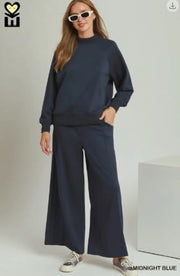 LUXEKNIT Wide Leg Pants 28.5", Midnight Blue Umgee Pants