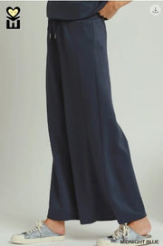 LUXEKNIT Wide Leg Pants 28.5", Midnight Blue Umgee Pants