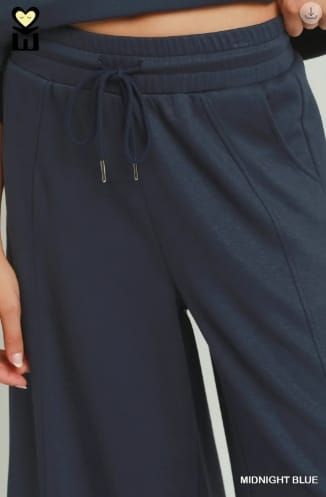 LUXEKNIT Wide Leg Pants 28.5", Midnight Blue Umgee Pants