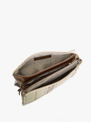 M013 Riley Monogrammable 3 Compartment Crossbody/Wristlet: Light Mint Jen & Co.