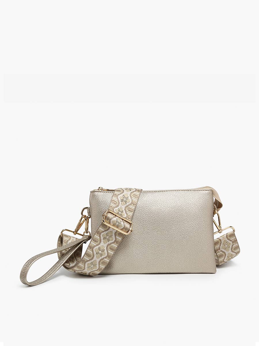 M2056 Izzy Crossbody w/ Guitar Strap: Light Gold Jen & Co.