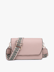 M2278 Noah Flapover Crossbody w/ Guitar Strap: Parchment Jen & Co.