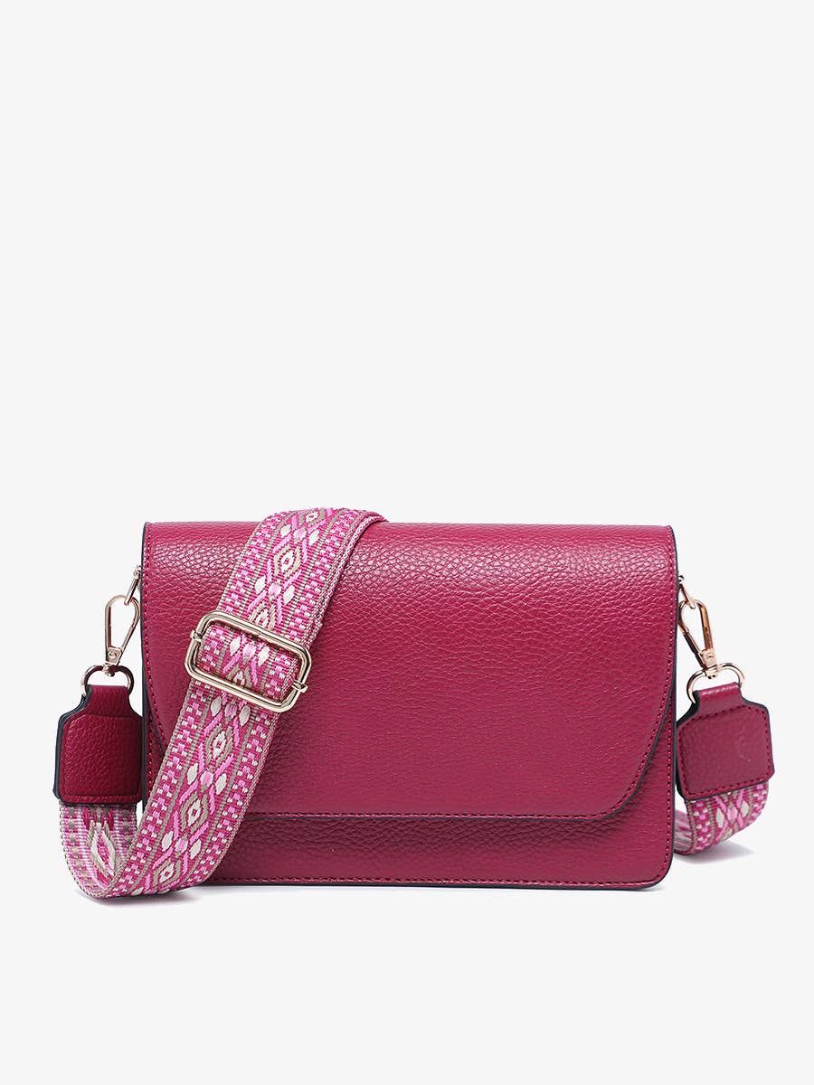 M2278 Noah Flapover Crossbody w/ Guitar Strap: Parchment Jen & Co.