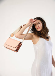 M2278 Noah Flapover Crossbody w/ Guitar Strap: Parchment Jen & Co.