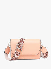 M2278 Noah Flapover Crossbody w/ Guitar Strap: Parchment Jen & Co.