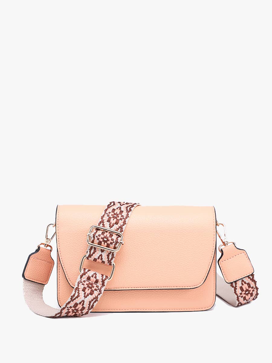 M2278 Noah Flapover Crossbody w/ Guitar Strap: Parchment Jen & Co.