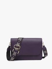 M2278 Noah Flapover Crossbody w/ Guitar Strap: Parchment Jen & Co.