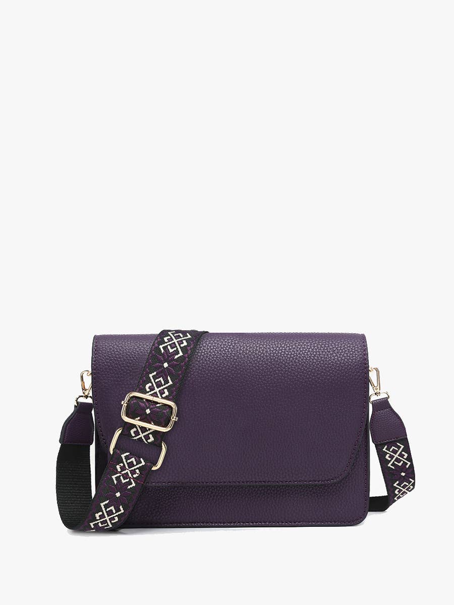 M2278 Noah Flapover Crossbody w/ Guitar Strap: Parchment Jen & Co.