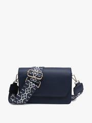 M2278 Noah Flapover Crossbody w/ Guitar Strap: Parchment Jen & Co.