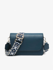 M2278 Noah Flapover Crossbody w/ Guitar Strap: Prussian Blue Jen & Co.