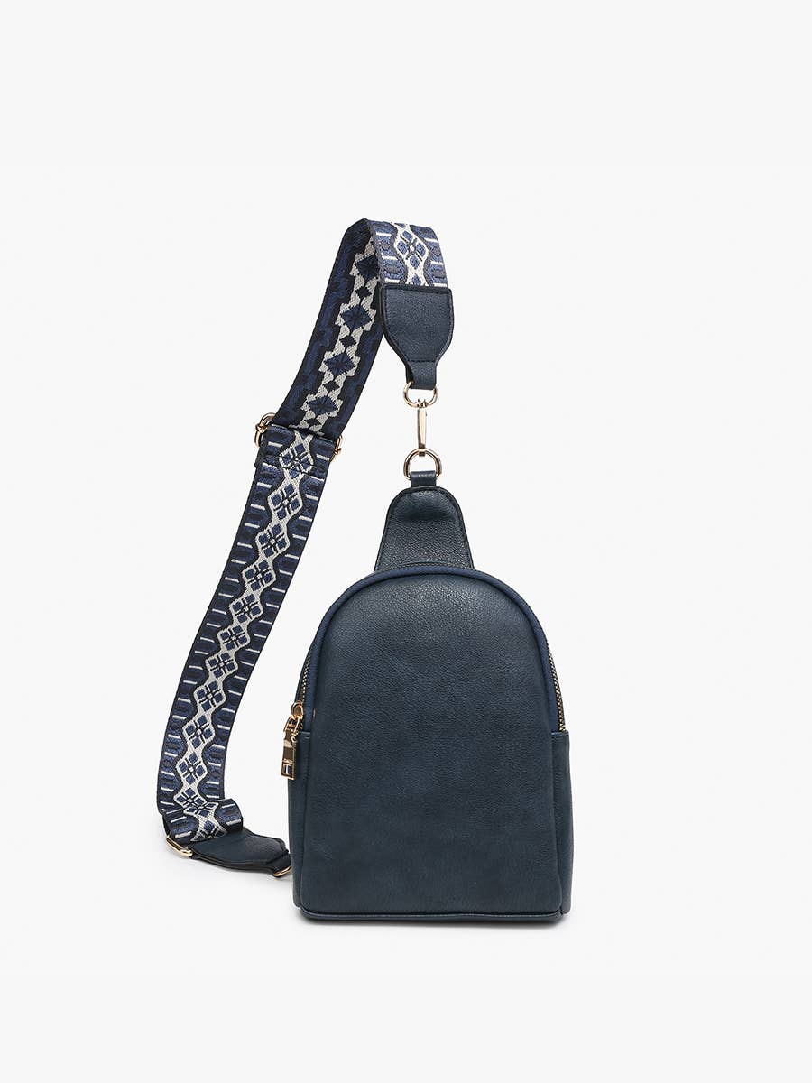 M2436 Ellen Sling Bag w/ Removable Guitar Strap: Navy Jen & Co.