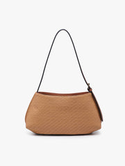 M2814 Elsie Faux Woven Shoulder Bag w/ Inner Bag: Khaki Jen & Co.