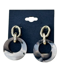 Thumbnail for Marble Circle Earrings Mattie B's Gifts & Apparel Black and white