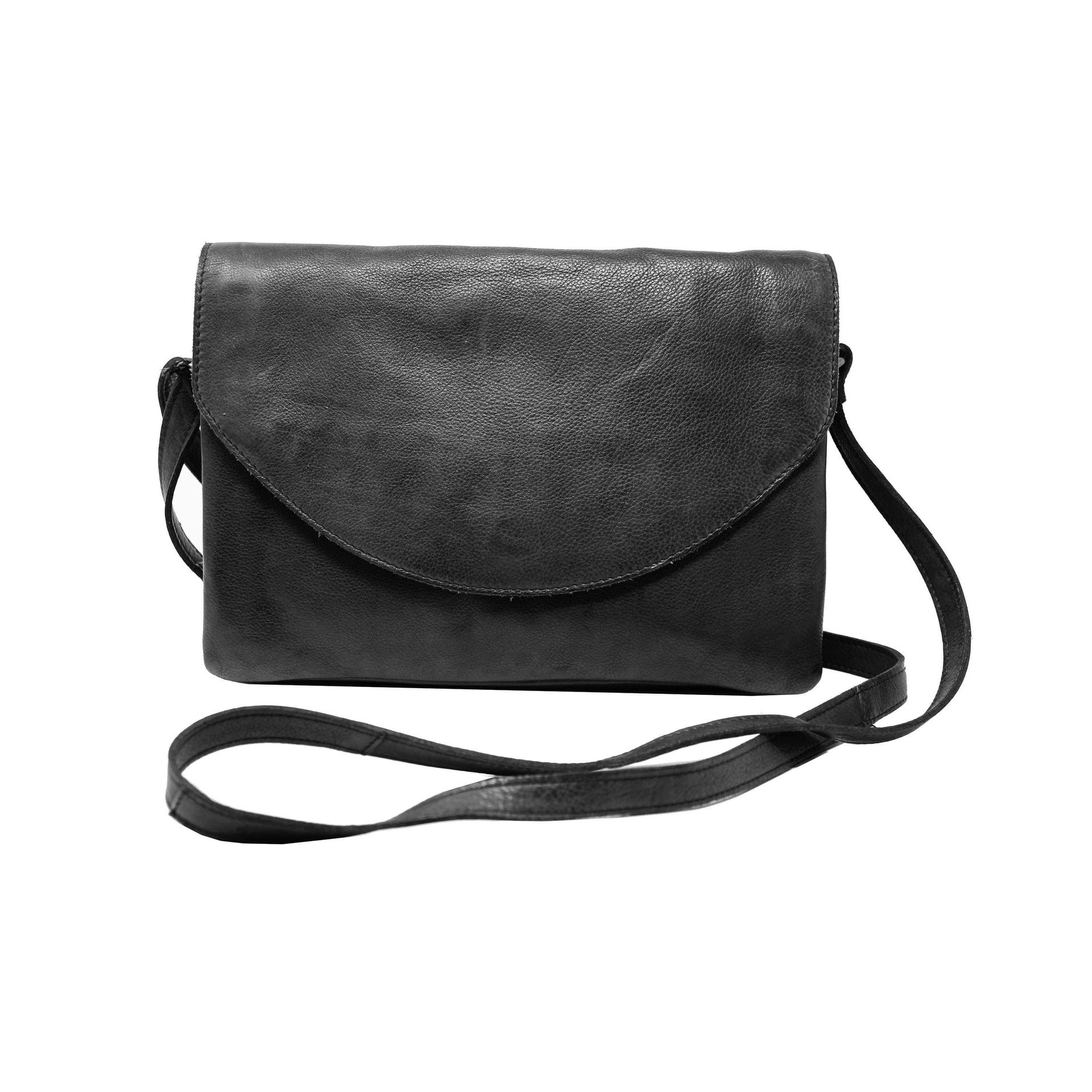 Marcus Handcrafted Leather Crossbody Bags: Charcoal Latico Leathers