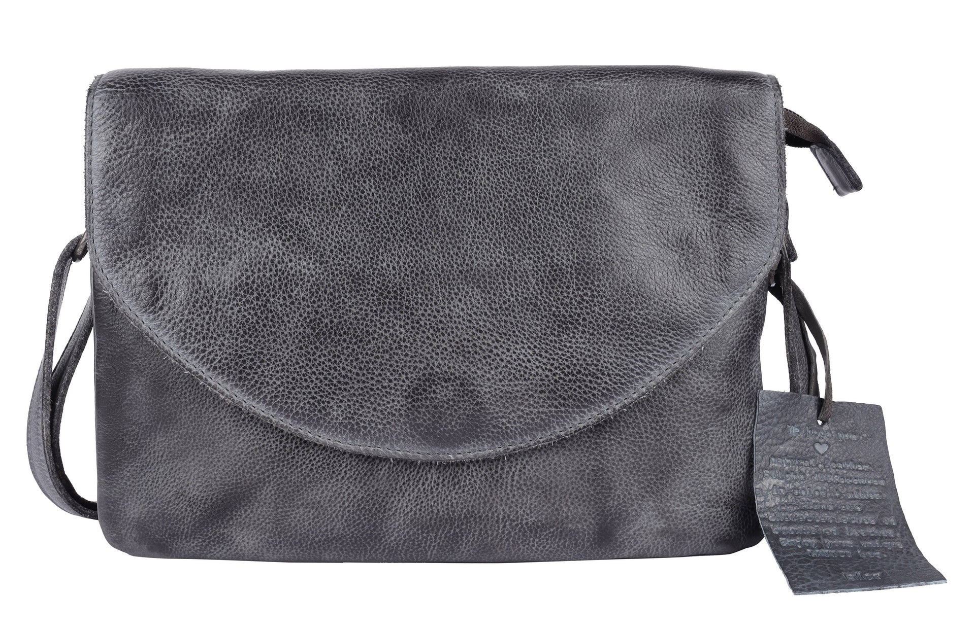 Marcus Handcrafted Leather Crossbody Bags: Charcoal Latico Leathers
