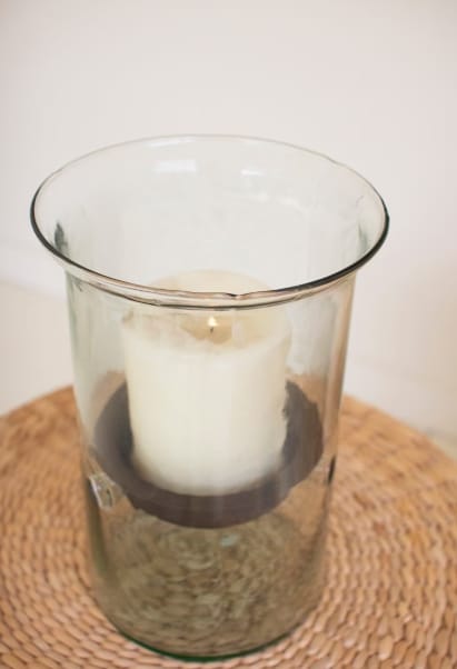 Medallion Series Hurricane Vase, 11.5", Recycled Glass Kalalou, Inc. Candle Holders