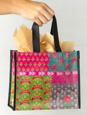 Medium Gift Bag  Festive Patchwork Natural Life gift bag