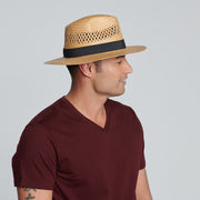 Men's Paper Fedora W Vents | Tobacco San Diego Hat Company HAT