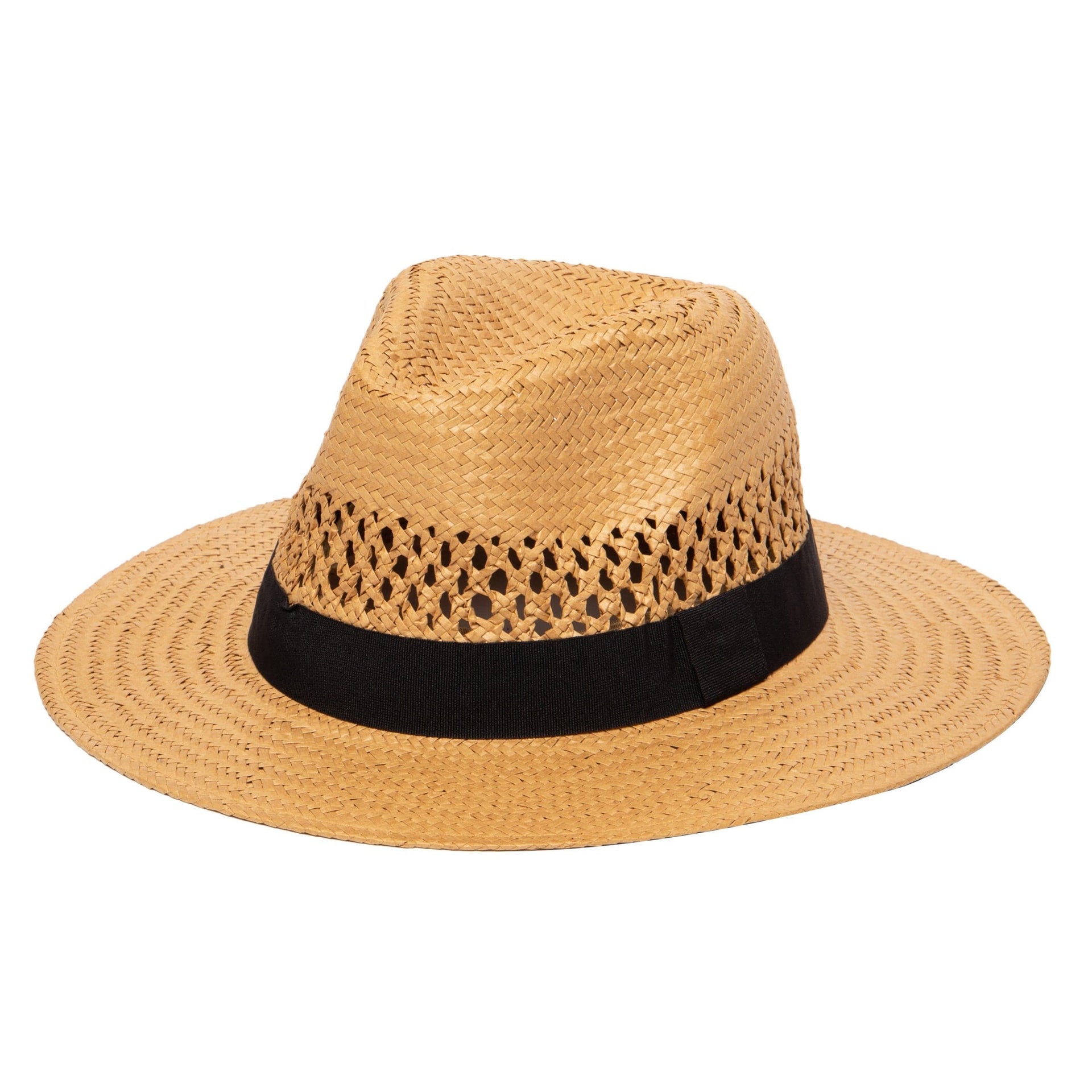 Men's Paper Fedora W Vents | Tobacco San Diego Hat Company HAT