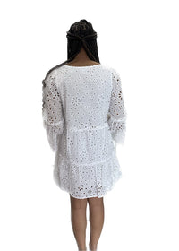 Thumbnail for Meredith Eyelet Dress in White Mud Pie