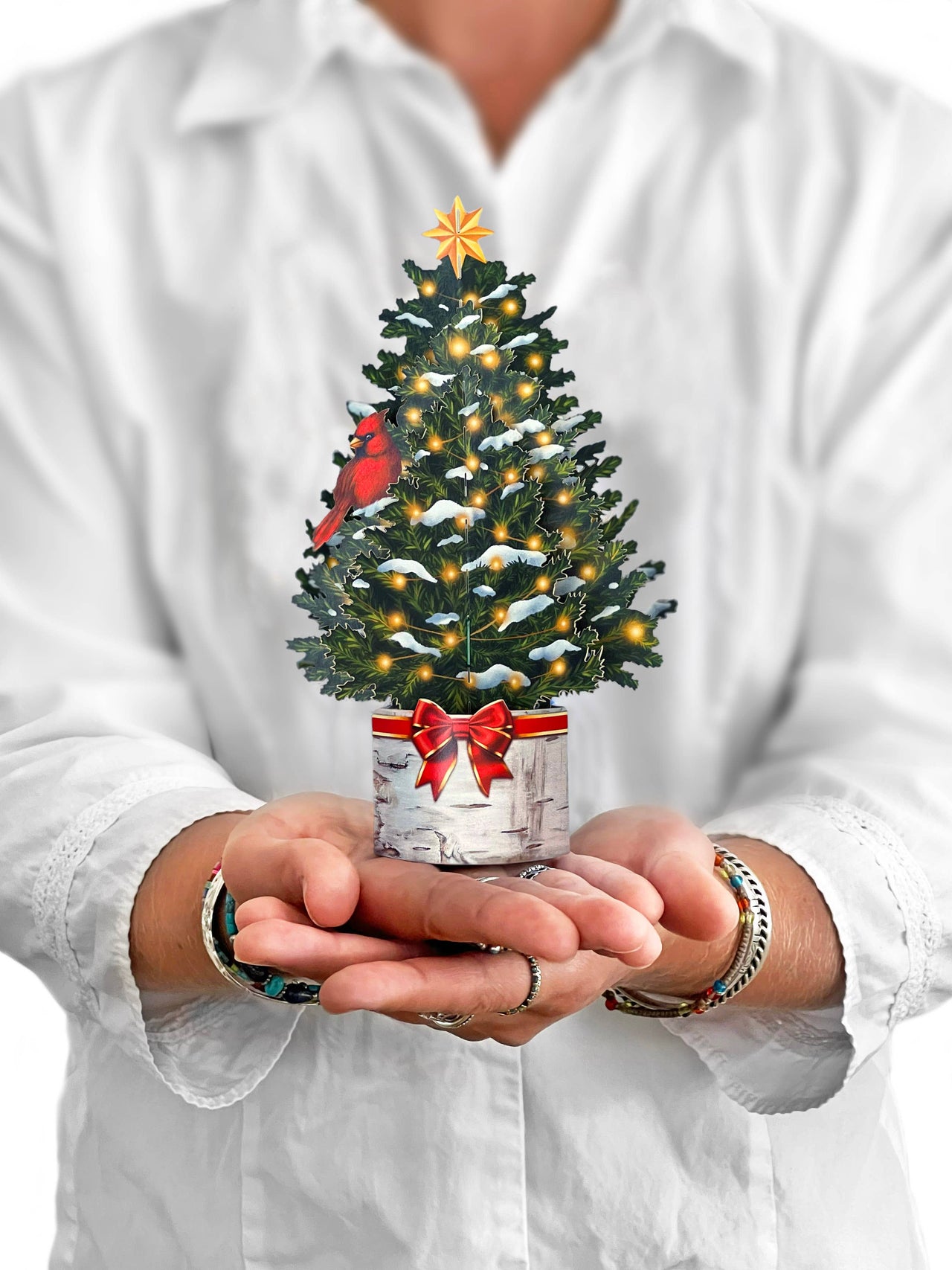 Merry Mini Tree (10 Mini Pop-up Greeting Cards) FreshCut Paper LLC