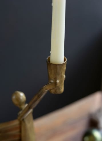 Metal Christmas Angel Taper Candle Holder, Antique Gold Kalalou, Inc. Candle Holders