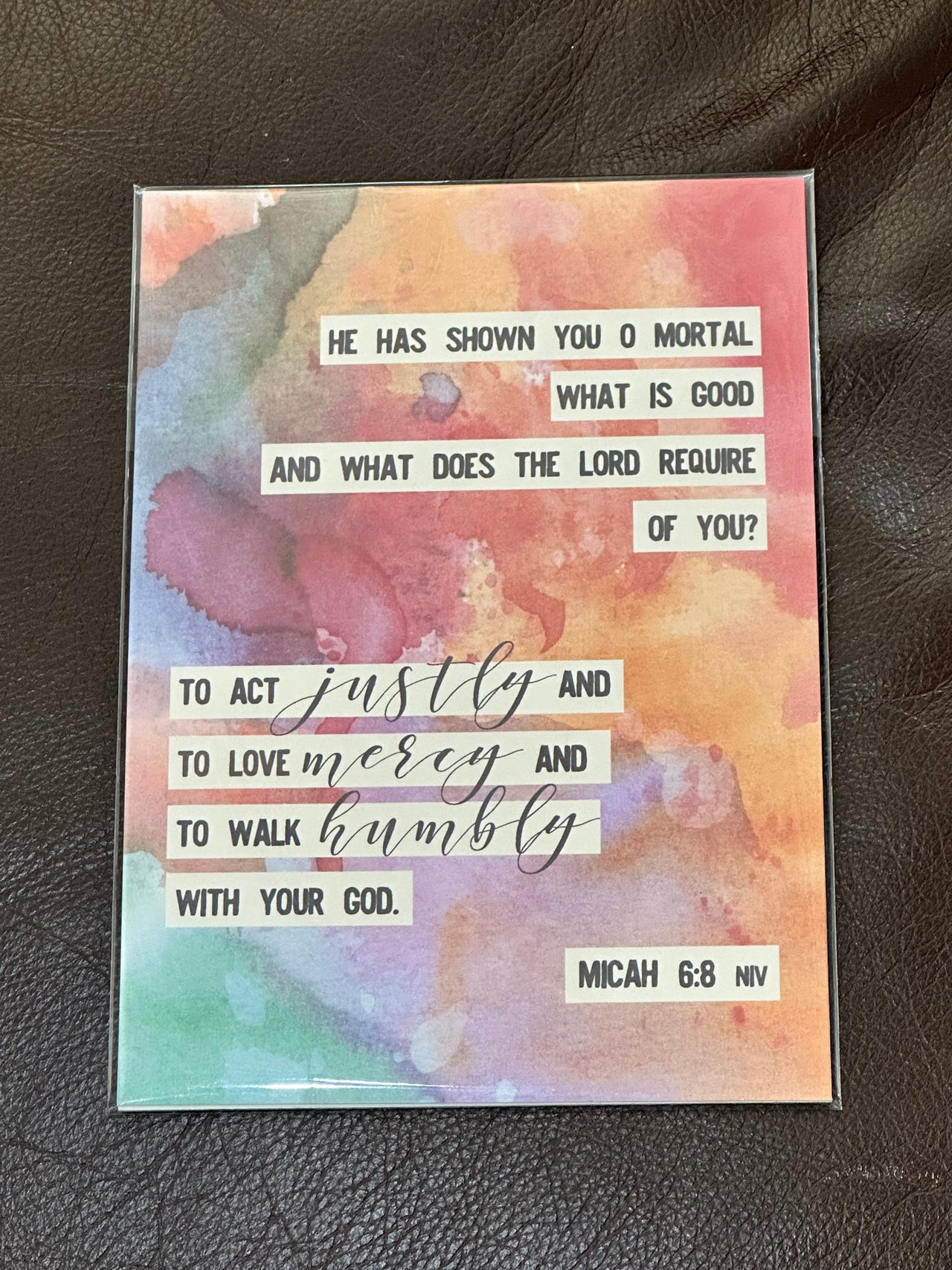 Micah 6:8 Watercolor Print 5x7 Rooted Ink art