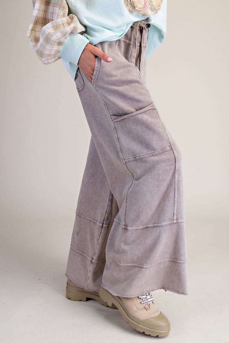 Mineral Washed French Terry Pant in Mushroom Easel Casual Pant