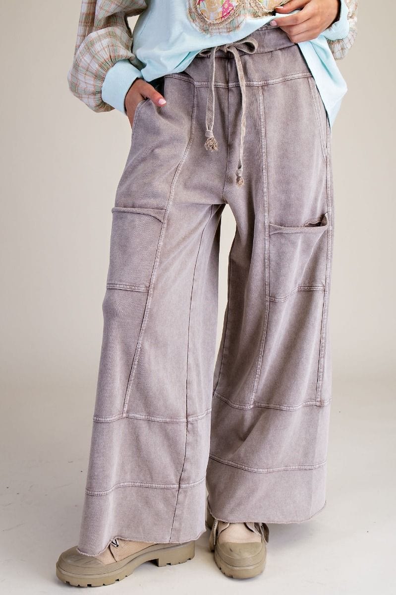 Mineral Washed French Terry Pant in Mushroom Easel Casual Pant Small