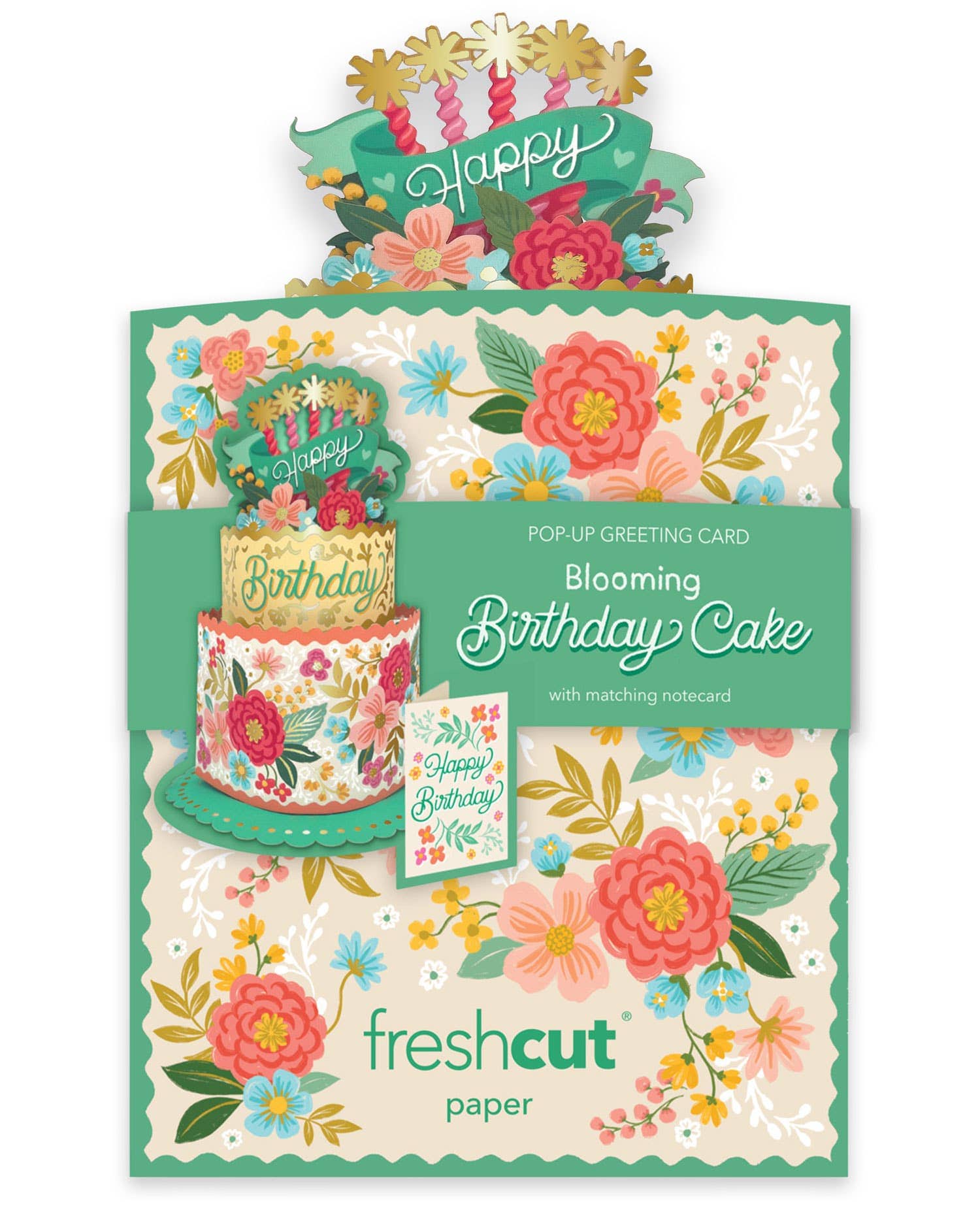 Mini Blooming Birthday Cake (10 Mini Pop-up Greeting Cards) FreshCut Paper LLC
