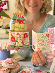 Mini Blooming Birthday Cake (10 Mini Pop-up Greeting Cards) FreshCut Paper LLC