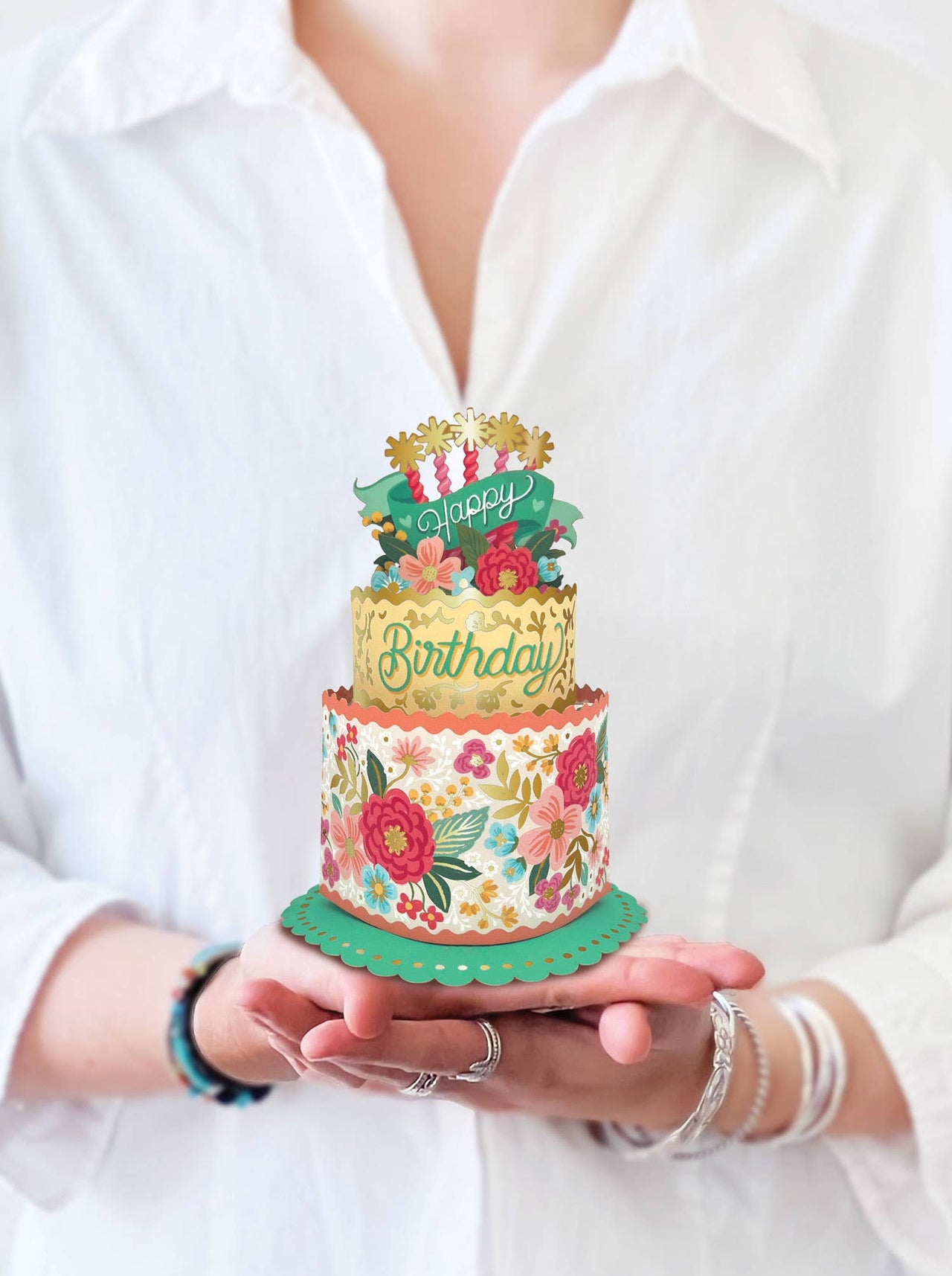 Mini Blooming Birthday Cake (10 Mini Pop-up Greeting Cards) FreshCut Paper LLC