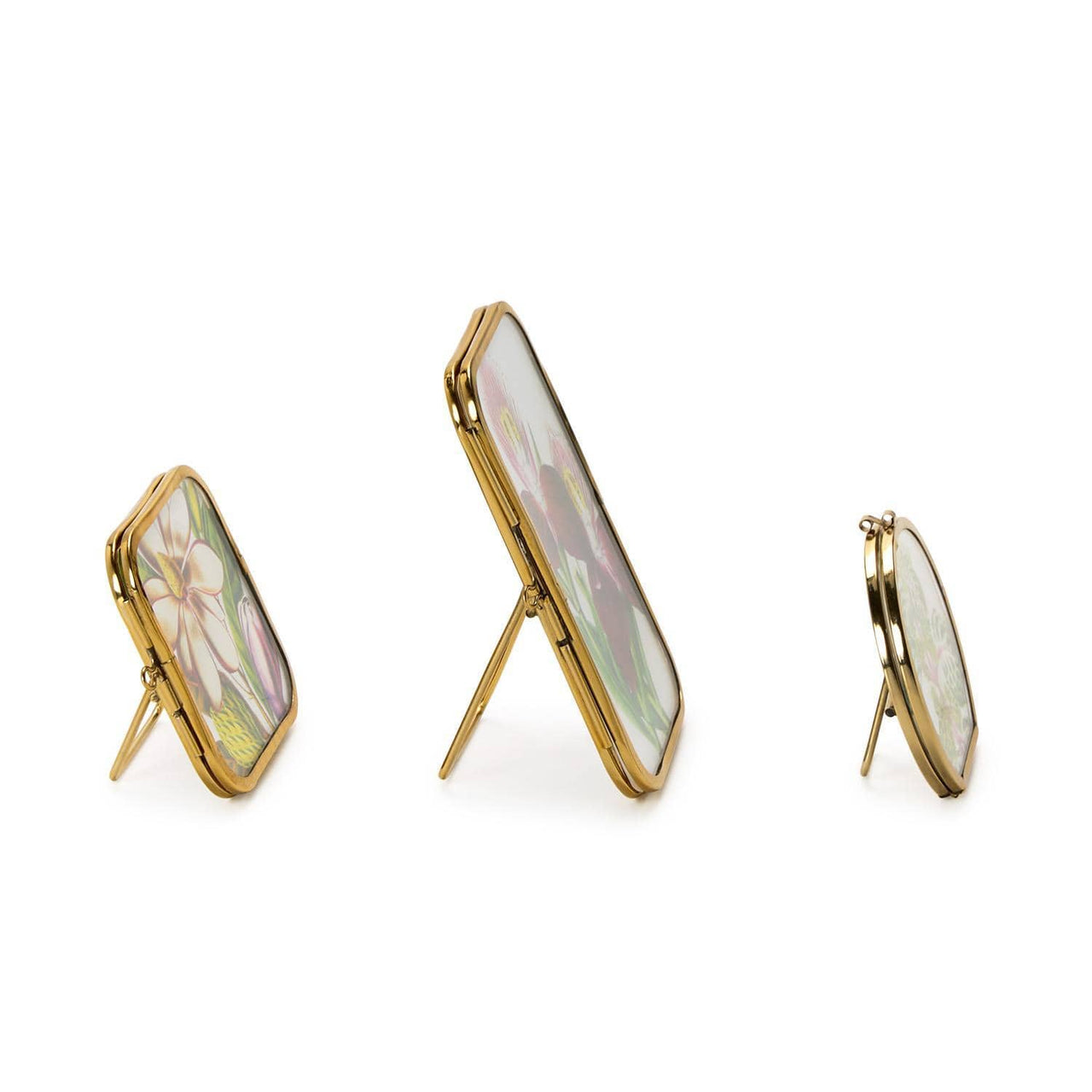 Mini Metal Frames with Gold Trim | 3 Assorted Two's Company Picture Frames