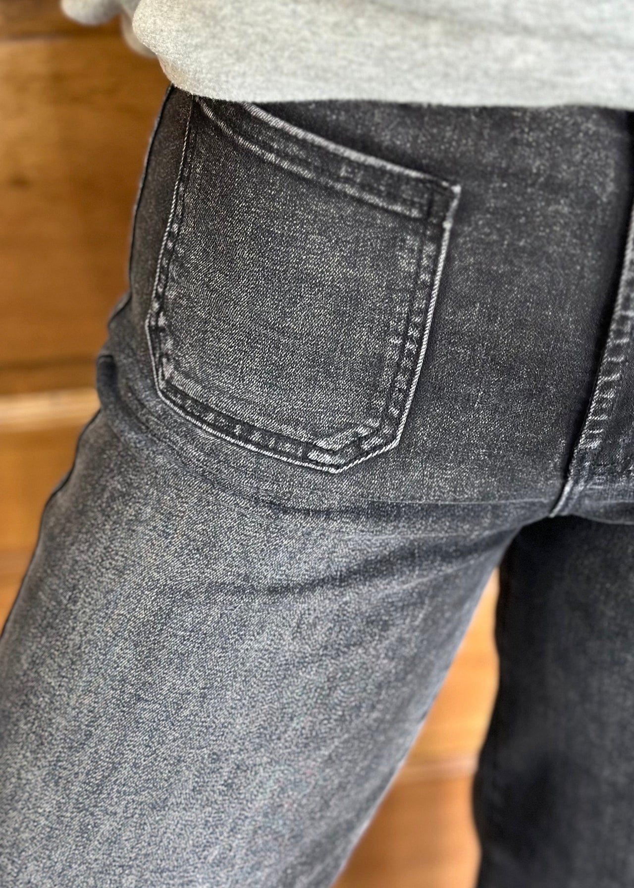 Mini Patch Pocket Flare by Just Black Denim | Black Just Black Denim Jean