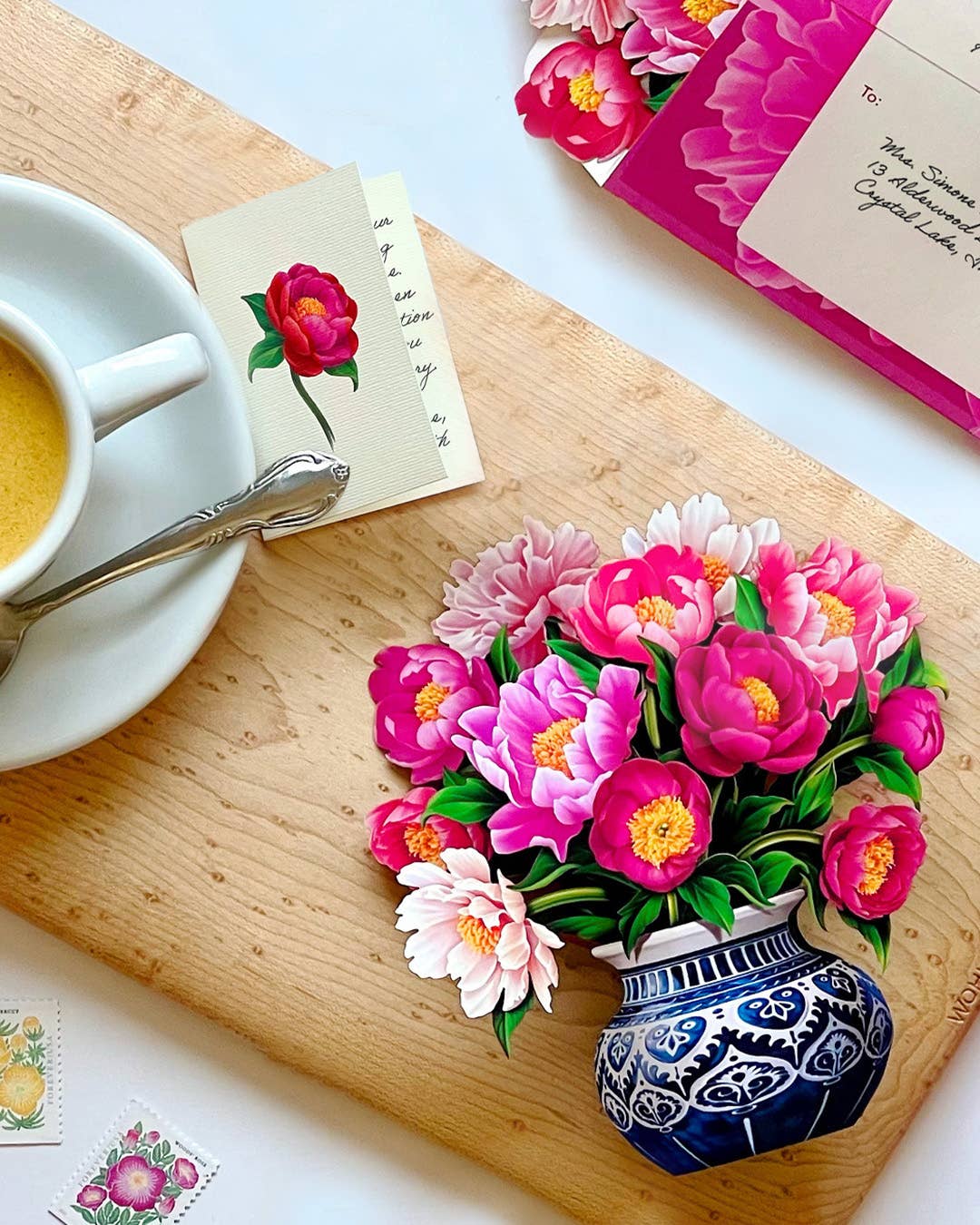 Mini Peony Paradise (10 Pop-up Greeting Cards) FreshCut Paper LLC