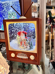 Mini Retro TV with Santa Glory Haus, Inc Christmas Ornament