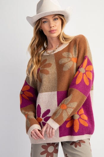 Mocha Magenta Sweater by Easel Easel SWEATER Small