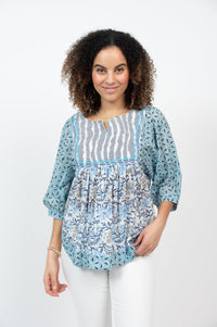 Thumbnail for Multi Blues Relaxing Top Ivy Jane Casual Top Small