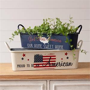 Narrow Trays - Americana (Set Of 02) Audrey's Home & Gift