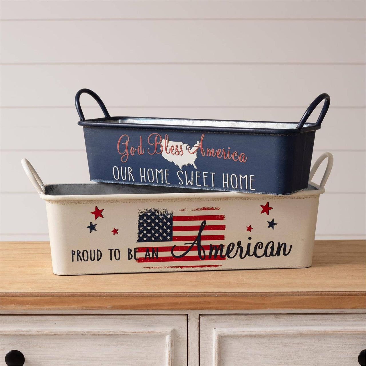 Narrow Trays - Americana (Set Of 02) Audrey's Home & Gift