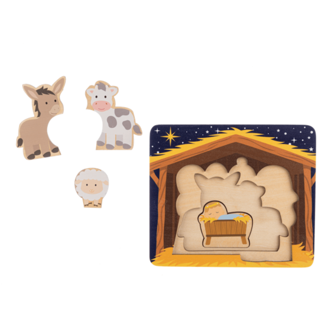Nativity Layered Puzzle Ganz Christmas Ornament