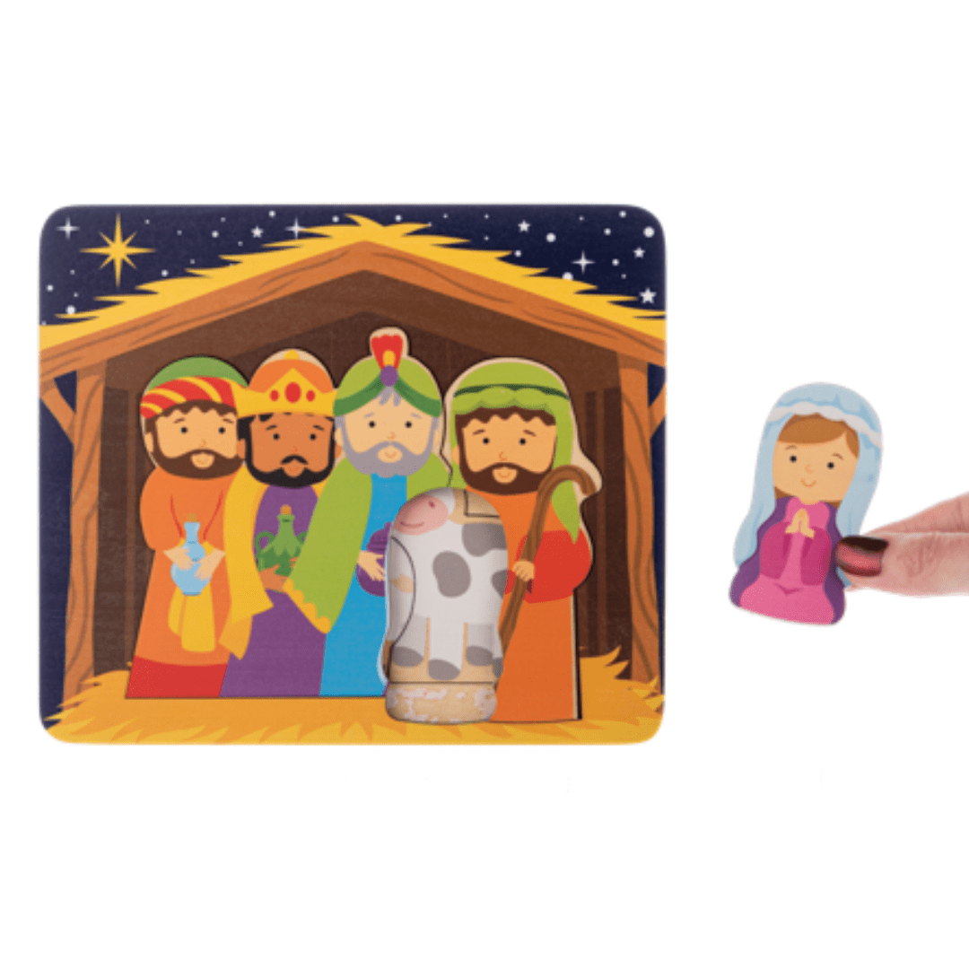 Nativity Layered Puzzle Ganz Christmas Ornament