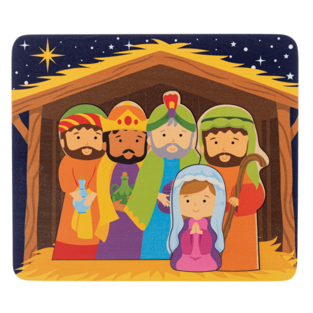 Nativity Layered Puzzle Ganz Christmas Ornament