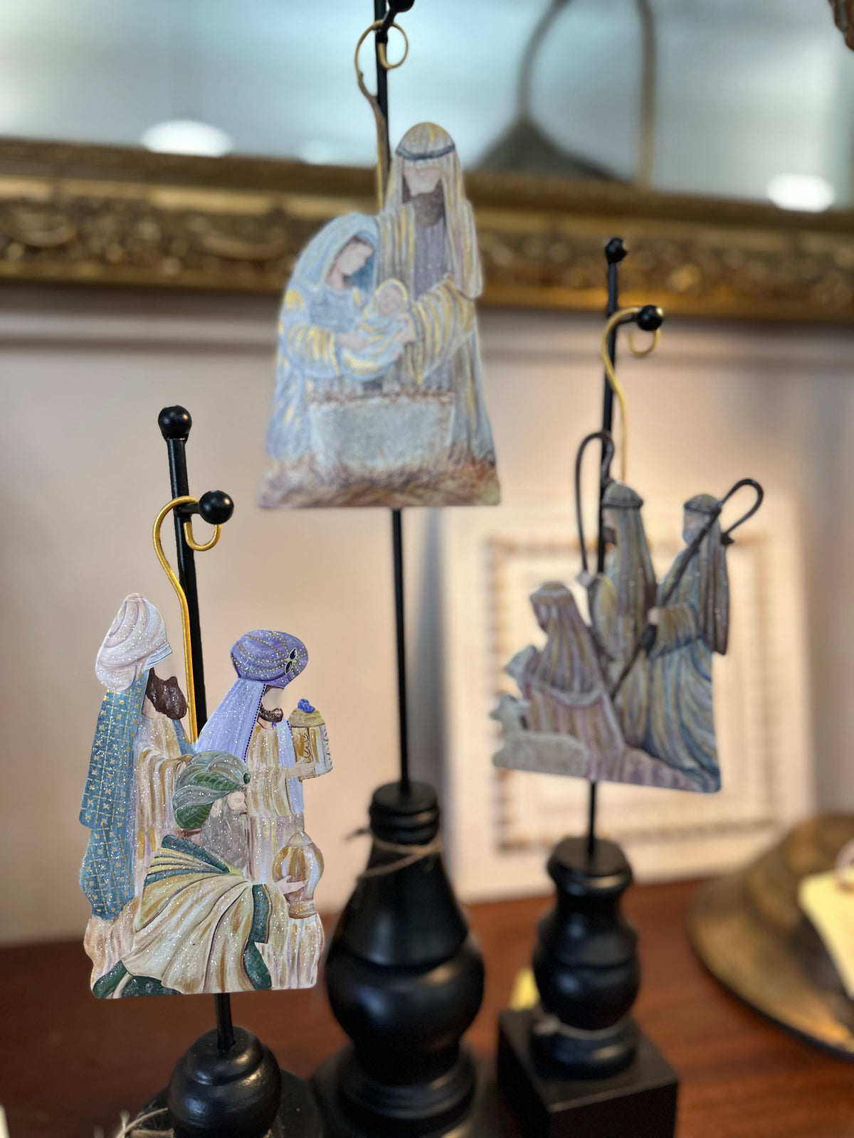 Nativity Ornaments, Set of 3, Multicolor The Round Top Collection Christmas Ornament