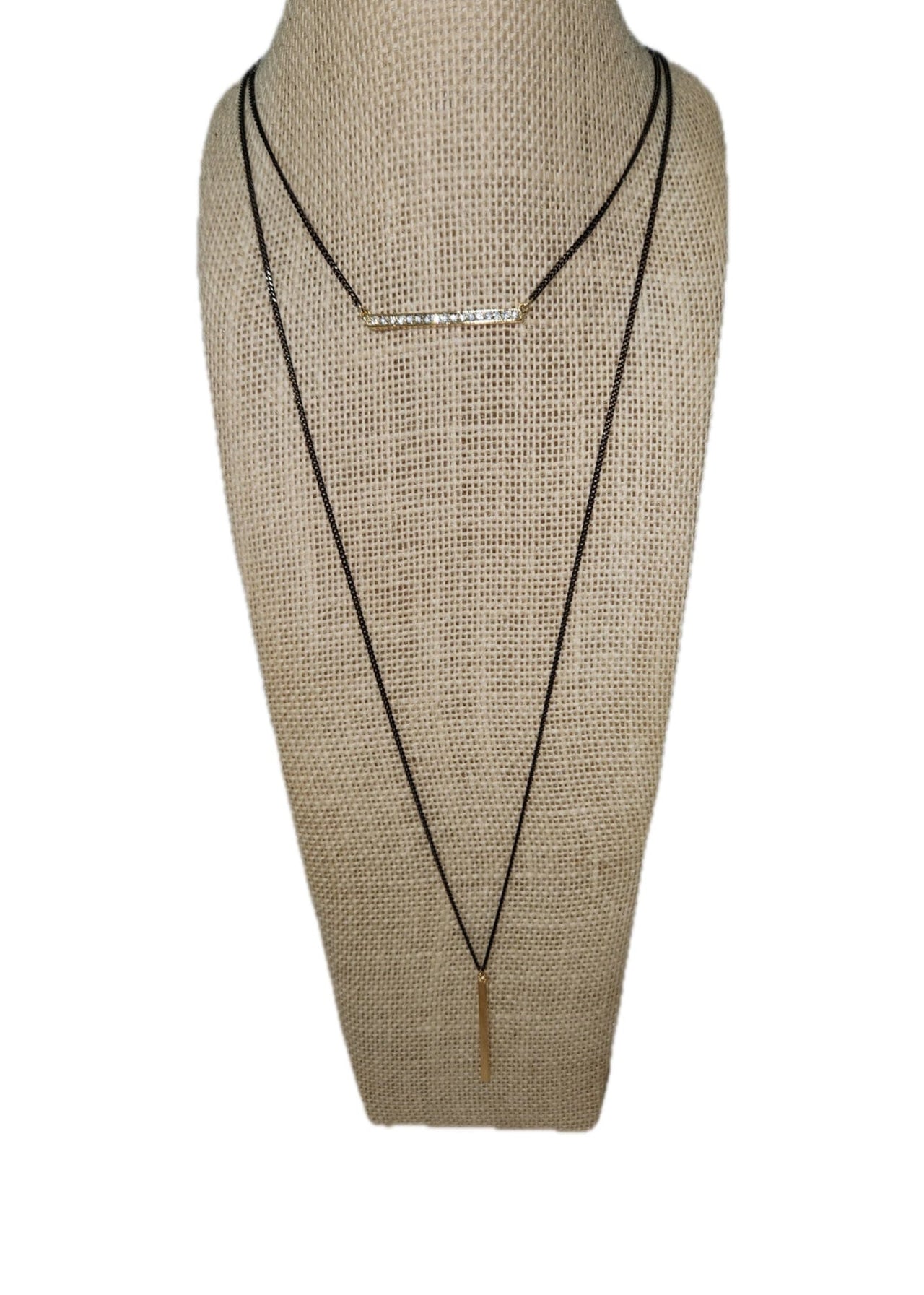 Necklace Long/Short  w Crystal Betty Oh Necklace