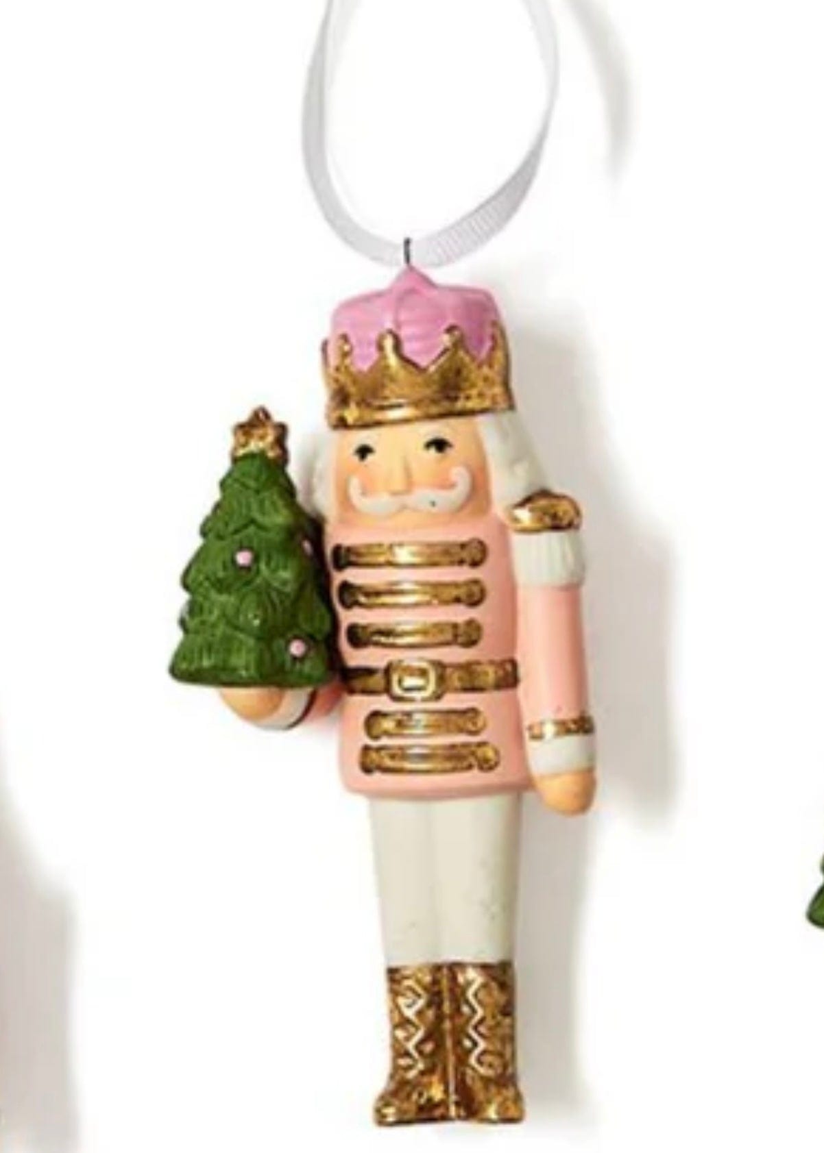 Nutcracker Ornaments Ceramic Two's Company Christmas Ornament Pink