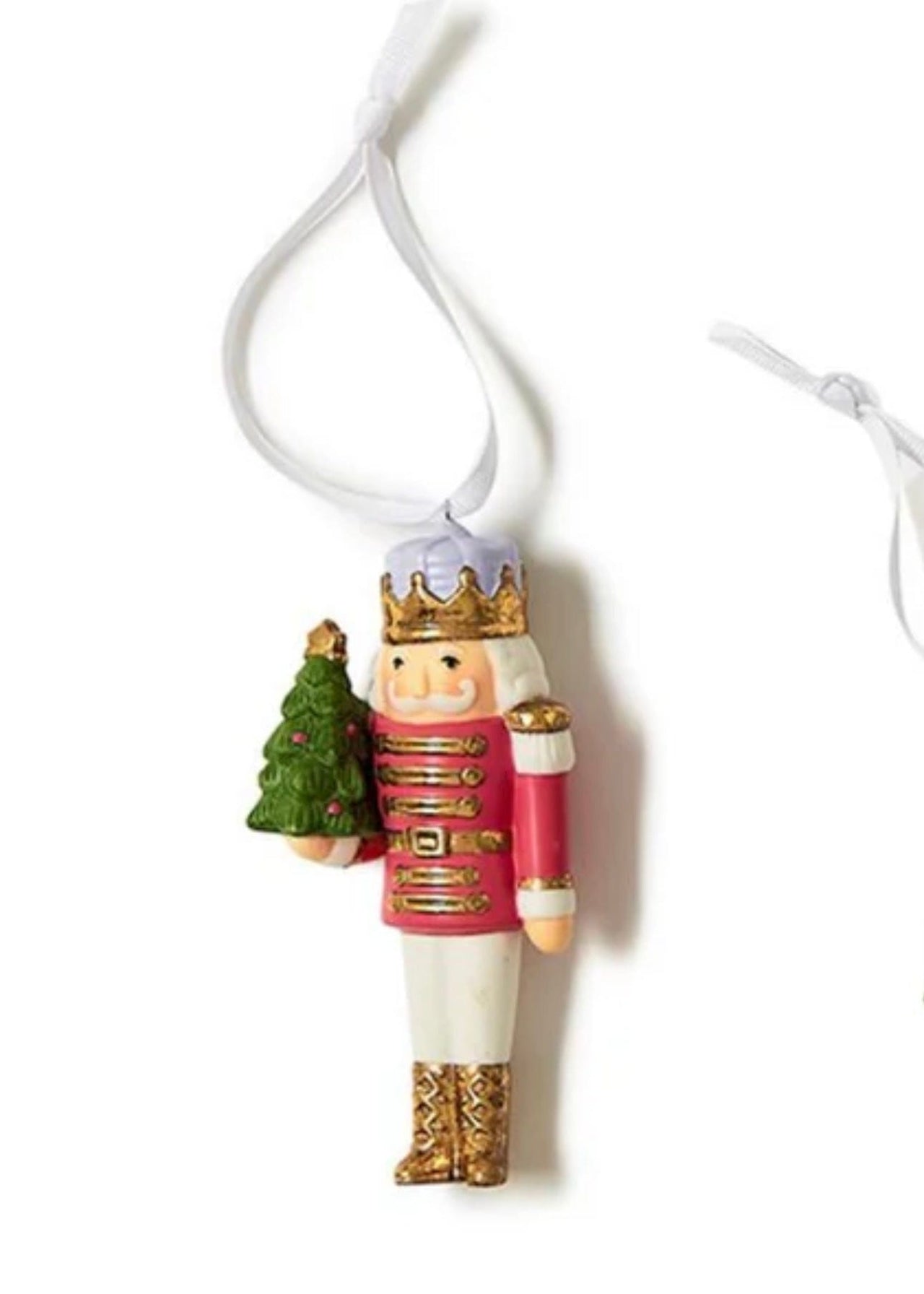 Nutcracker Ornaments Ceramic Two's Company Christmas Ornament White